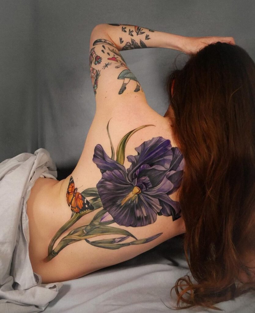 Iris Flower Back Cover Up